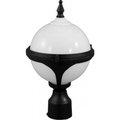 Intense Powder Coated Cast Aluminum Post Top Light Fixture, Black - 15.88 x 10 x 10 in. IN2563004